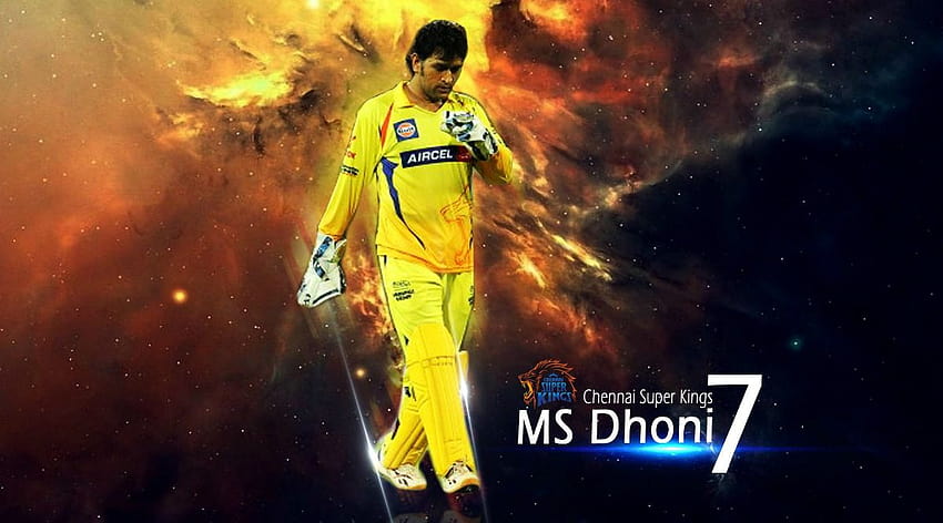 MS Dhoni in maglia Chennai Super Kings e online per tutti i fan del CSK in vista dell'IPL 2020, dhoni csk a schermo intero Sfondo HD