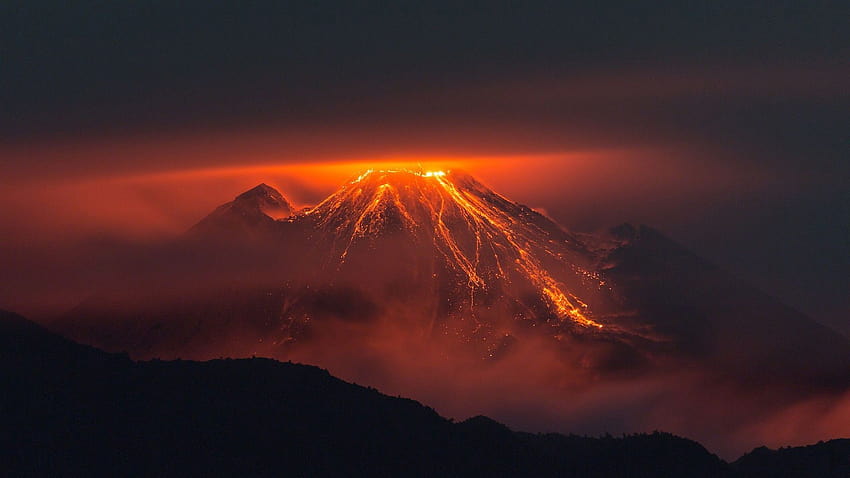 Mordor feu lave montagnes volcans, vulcano Fond d'écran HD