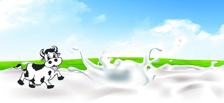 Hintergründe Banner Cartoon Kühe Milch, Milchkuh HD-Hintergrundbild