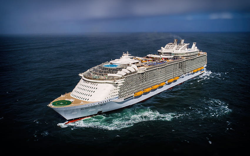 Symphony of the Seas, statek wycieczkowy, luksusowy duży biały statek, morze, statek wycieczkowy, Royal Caribbean International, Oasis z rozdzielczością 2880x1800. Wysoka jakość Tapeta HD