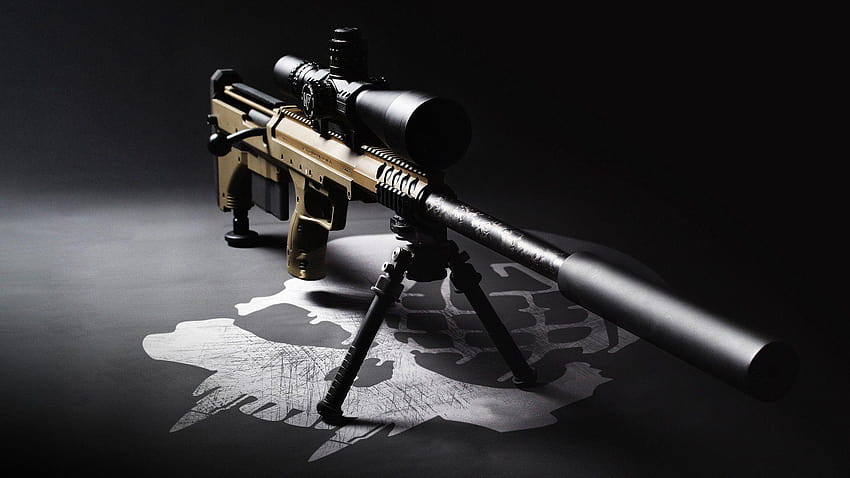 sniper rifle sight silencer HD wallpaper