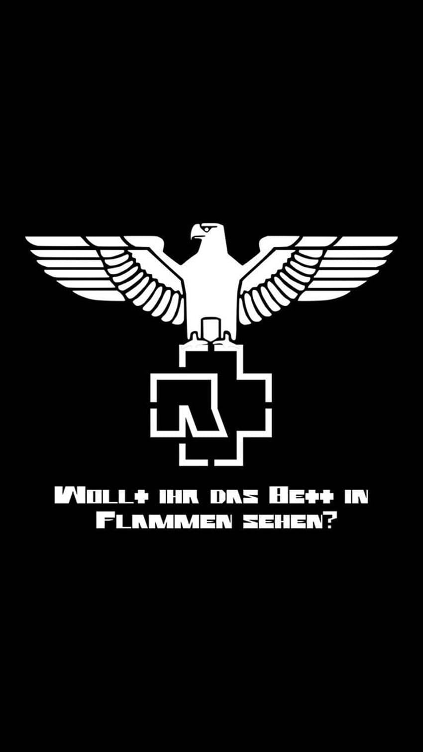 Rammstein Black, eagle logo HD phone wallpaper