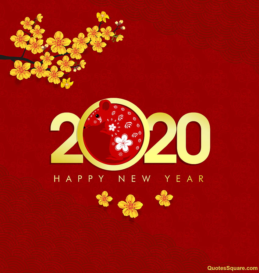 50 s de feliz año nuevo 2020 en, teléfono de año nuevo lunar 2020 fondo de pantalla del teléfono