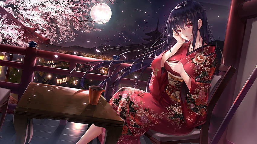 Anime Kimono HD wallpaper