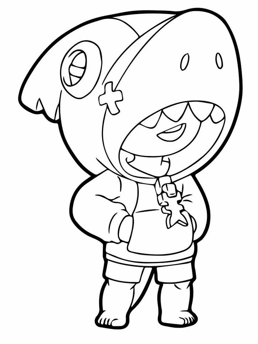Leon Brawl Stars coloring pages. Print for HD phone wallpaper