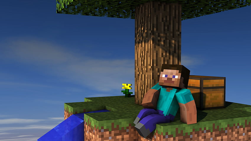 Steve, Minecraft-Skyblock HD-Hintergrundbild