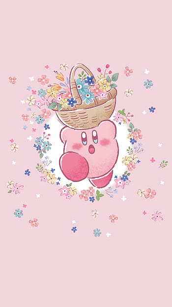 Kirby playing among the Flowers Art Wallpapers  Flowers Wallpaper