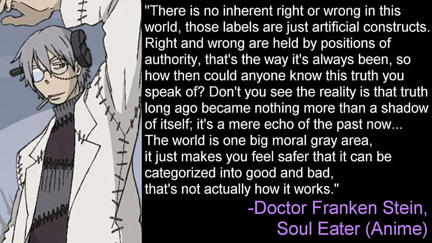 No Inherent Right or Wrong, soul eater dr stein HD wallpaper