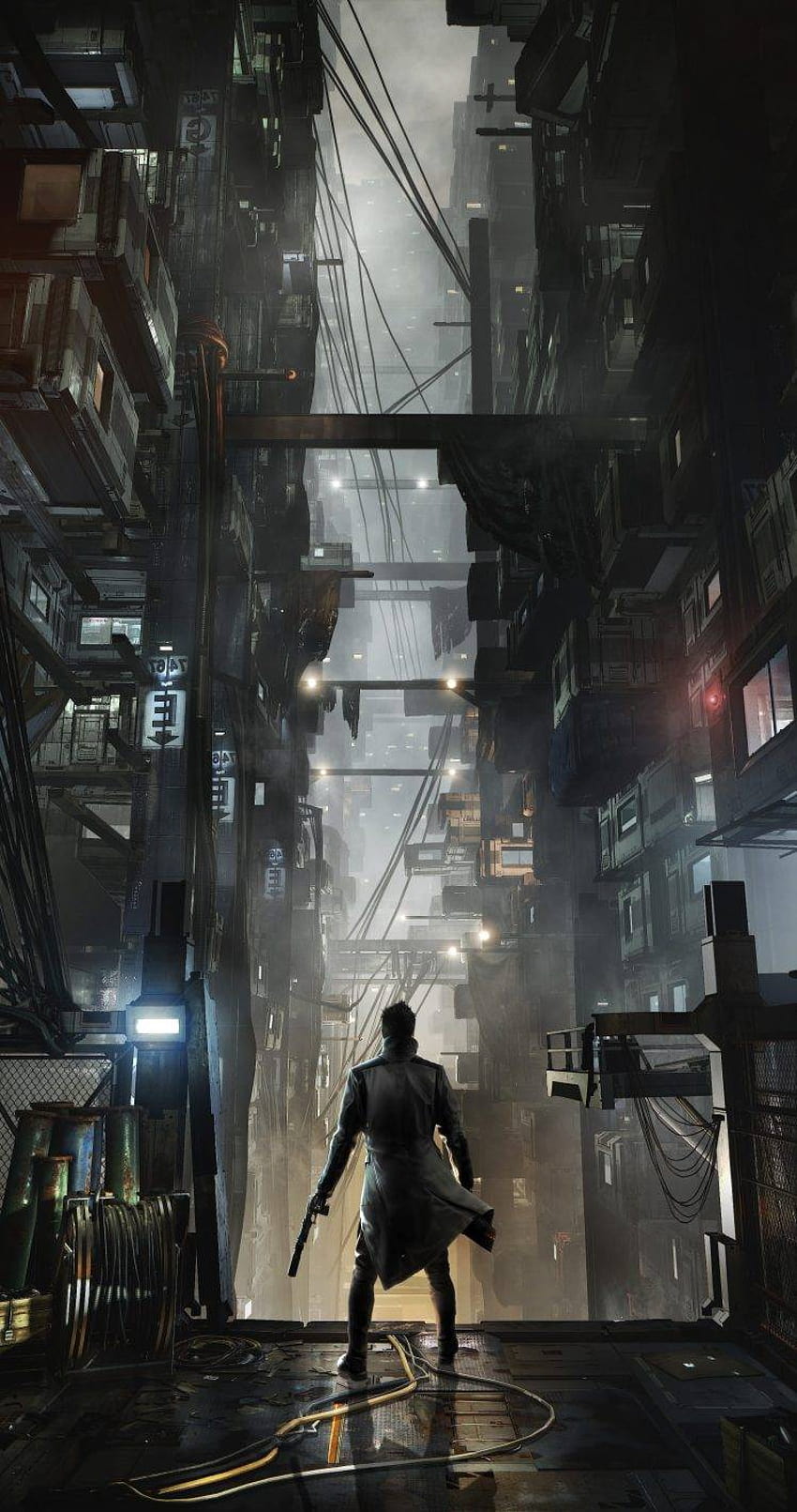 Deus Ex: Rozłam ludzkości, Adam Jensen, Cyberpunk, Gry wideo Tapeta na telefon HD