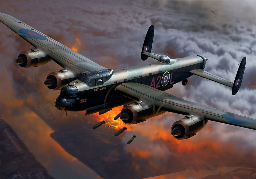 항공기 비행기 예술적 Avro Lancaster 폭격기 전투기 HD 월페이퍼