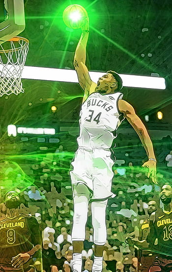 MasonArts Giannis Antetokounmpo 24inch x 36inch Silk Poster Dunk and Shot  Wallpaper Wall Decor Silk Prints for Home and Store
