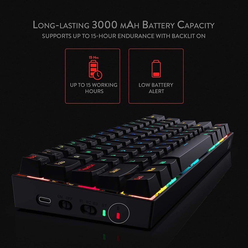 Redragon K530 60% RGB Wireless Keyboard M808 Lightweight RGB Gaming Mouse Bundle HD phone wallpaper