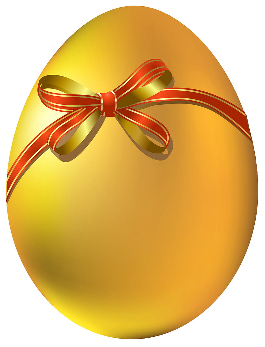 Gold Easter Egg with Red Bow PNG Clipart​, easter golden HD phone wallpaper