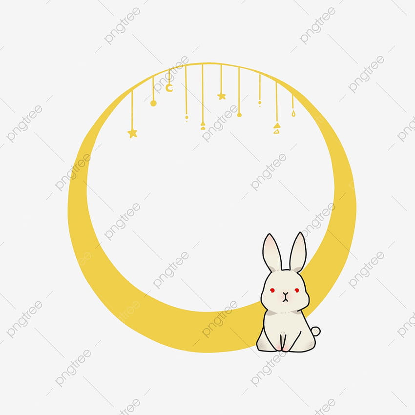 Moon Bunny Border, Moon, Rabbit, Frame PNG Transparent Clipart and PSD File for HD phone wallpaper