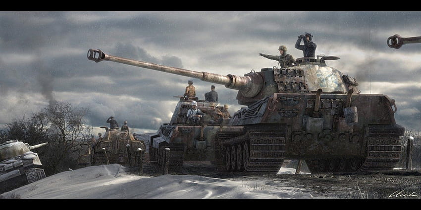 ドイツの WW2 戦車、アニメの女の子 ww2 高画質の壁紙