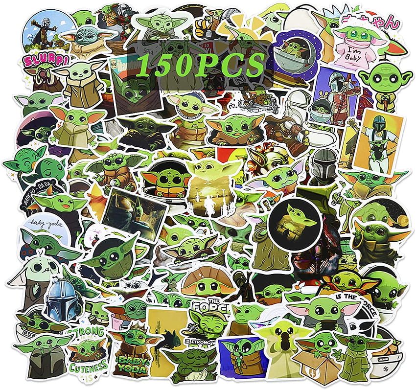 150PCS Baby Yoda Stickers Mandalorian Sticker Star Wars Vinyl Waterproof Stickers Variety Pack for Backpack Luggage Computer Skateboard Car Motorcycle Pencil Case Decal for Teens Adults : Toys & Games HD wallpaper