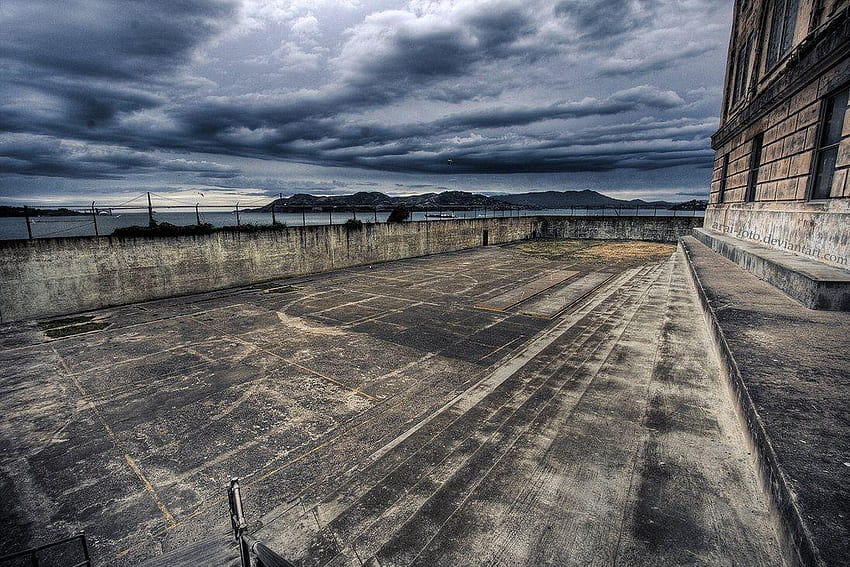 Затворнически двор Алкатраз край Арай, остров Алкатраз HD тапет