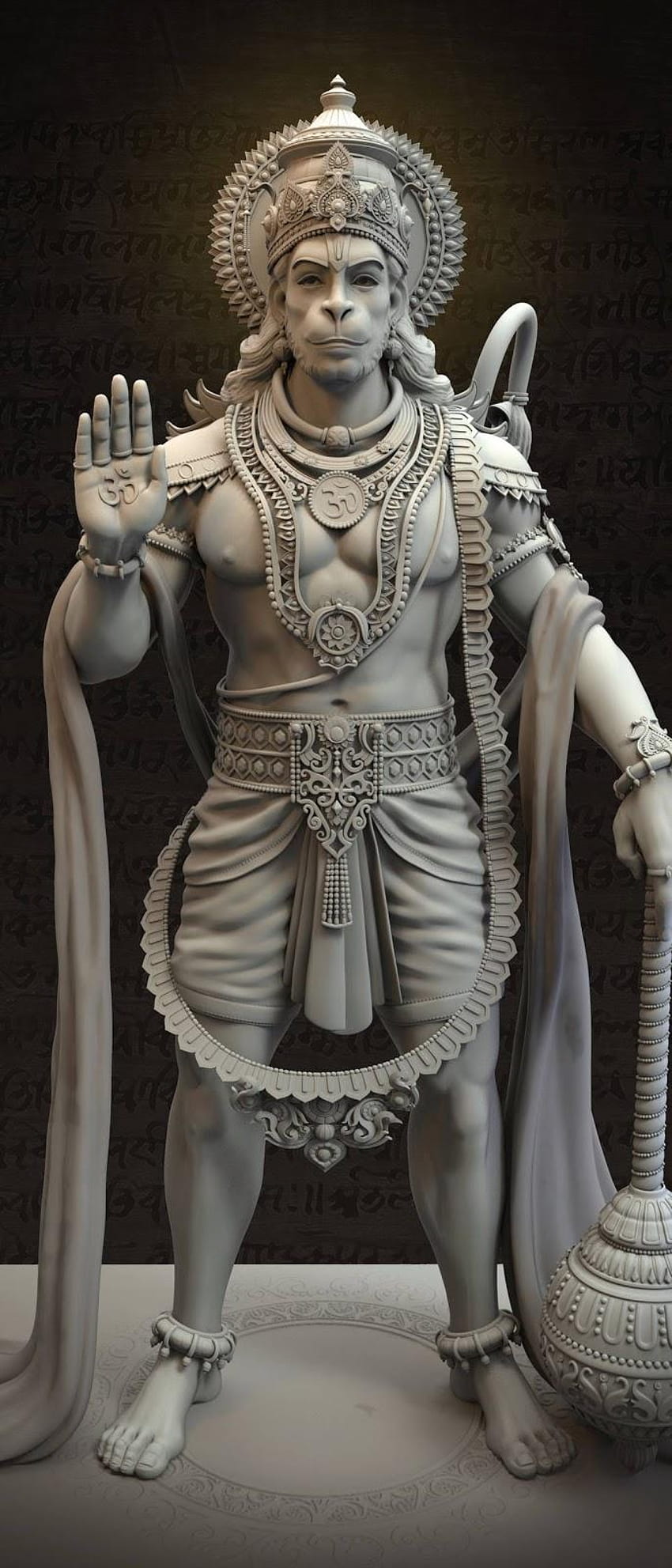 Statua Lorda Hanumana 3D Mobile, jai Hanuman Mobile Tapeta na telefon HD