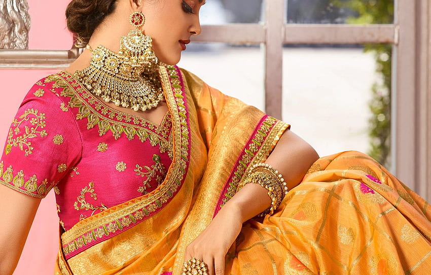girl, fashion, beautiful ...goodfon, indian traditional girl with saree HD wallpaper