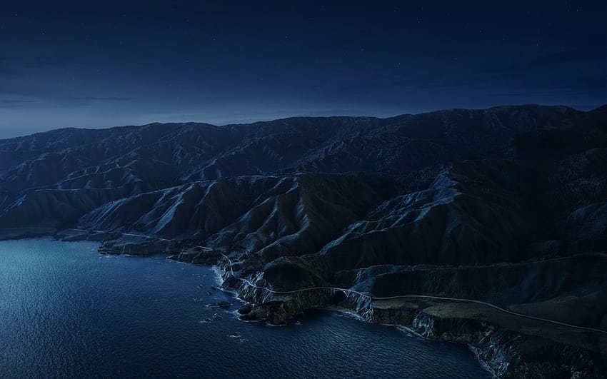 Big Sur , Mountains, Night, Dark, macOS , Stock, California, Nature, nature dark HD wallpaper