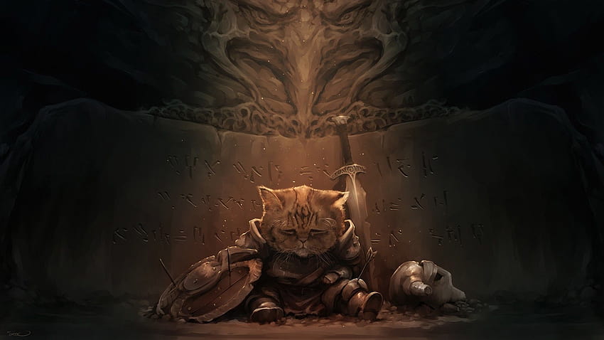 แมว, The Elder Scrolls V: Skyrim, Lirik / และพื้นหลังมือถือ, นักรบแมว วอลล์เปเปอร์ HD