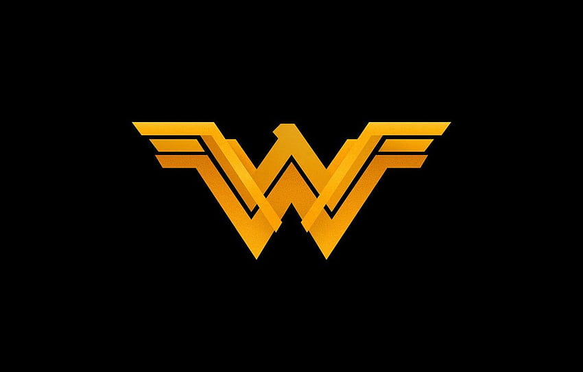 fiksi, logo, latar belakang hitam, Wonder Woman, wonder woman minimalis Wallpaper HD