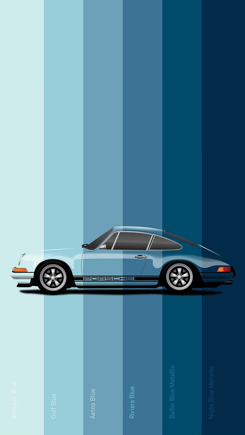 Porsche blu 1080X1920, cellulare minimalista per auto Sfondo del telefono HD
