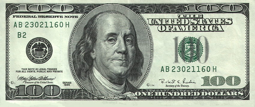 Banknot 100 dolarów ·①, 100 dolarów Tapeta HD