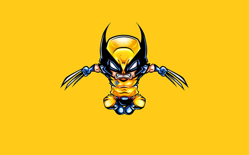 Wolverine, Logan, yellow background, superheroes, James Howlett, minimal, X HD  wallpaper | Pxfuel