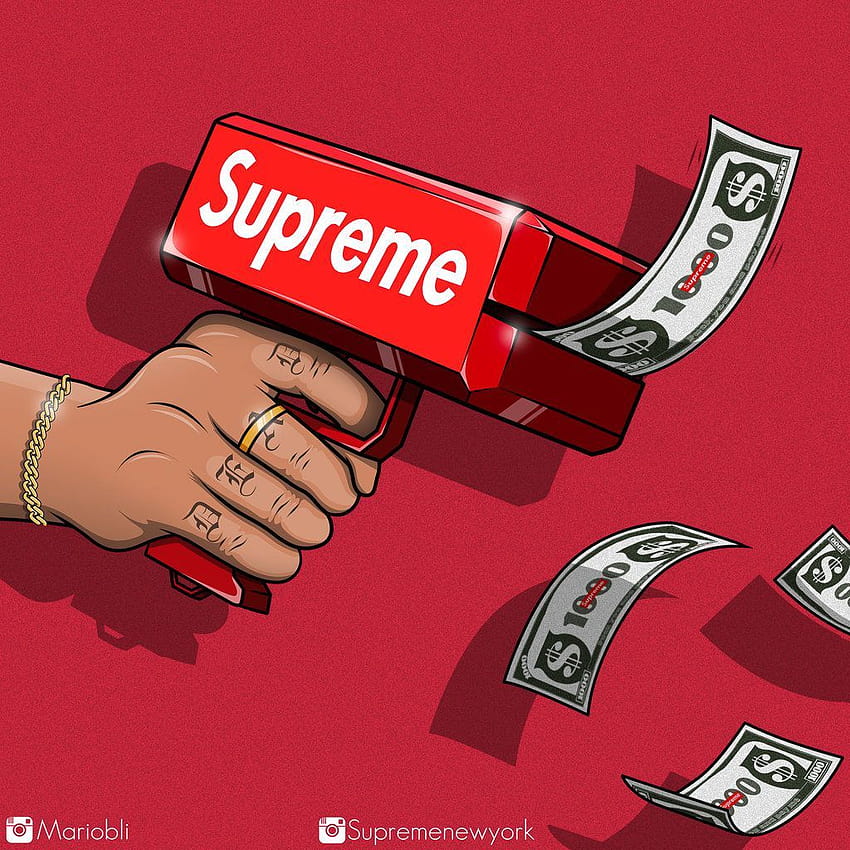 Supreme Cash by MarioBli, money and supreme HD phone wallpaper