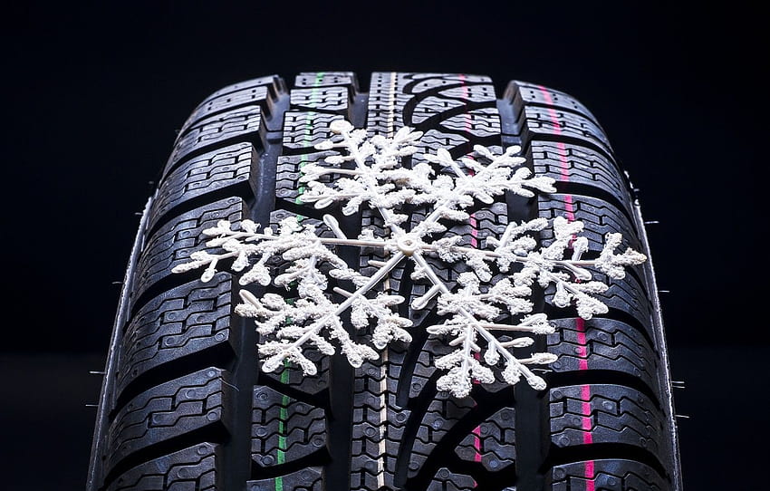 macro, winter, wheel, blur, snowflake, bokeh, wheel, protector, bus, snowflake, ., car, tyre , section макро, winter tyre HD wallpaper