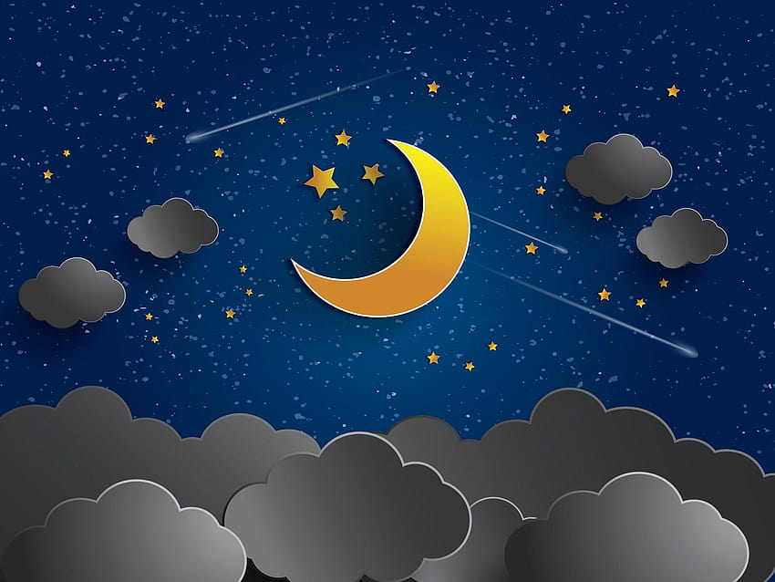 4 Animated Night Sky, night cartoon HD wallpaper