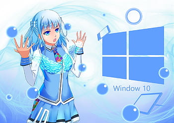 : illustration, night, anime girls, universe, Windows 10, midnight, os ...