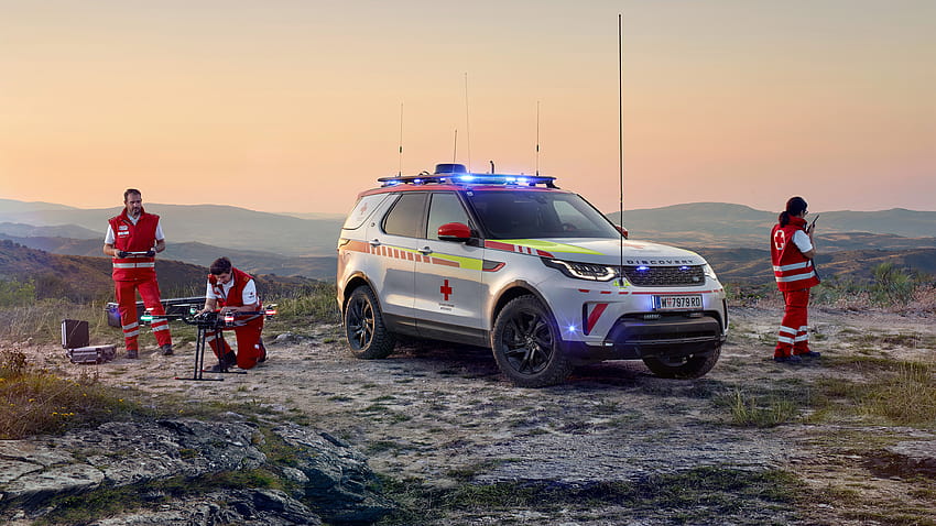 Land Rover Discovery Red Cross Emergency Response Vehicle 2, rescue vehicle HD wallpaper