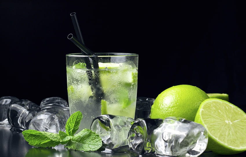 ice, cocktail, lime, ice, mint, cocktail, lime, Mojito HD wallpaper