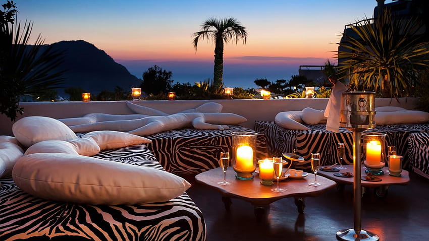 Ibiza Hacienda Hotel Lounge Bar Сънсет, плаж на Ибиса HD тапет