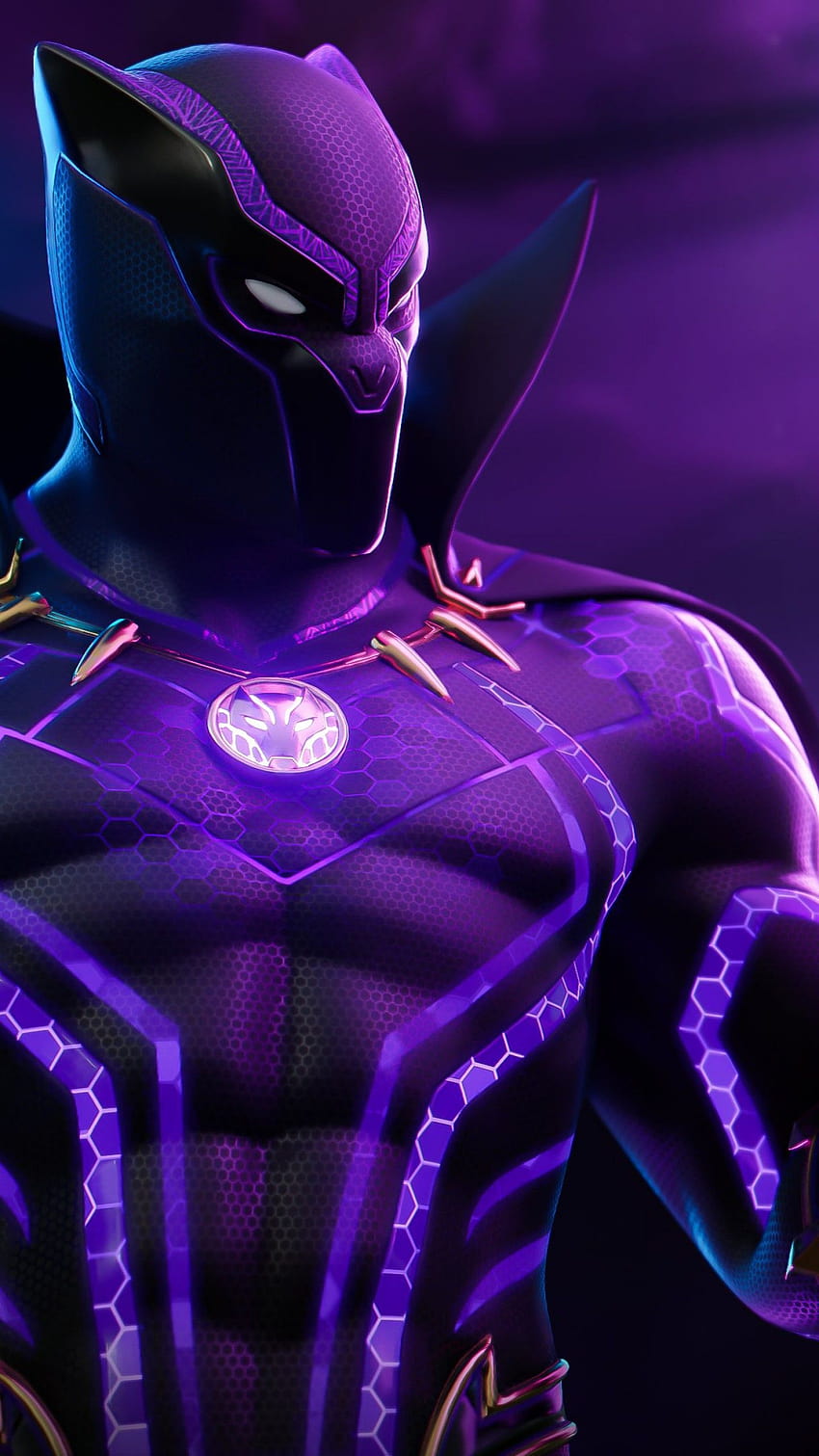 Black Panther , Fortnite, Skin, 2020 Games, Neon, Games HD phone wallpaper