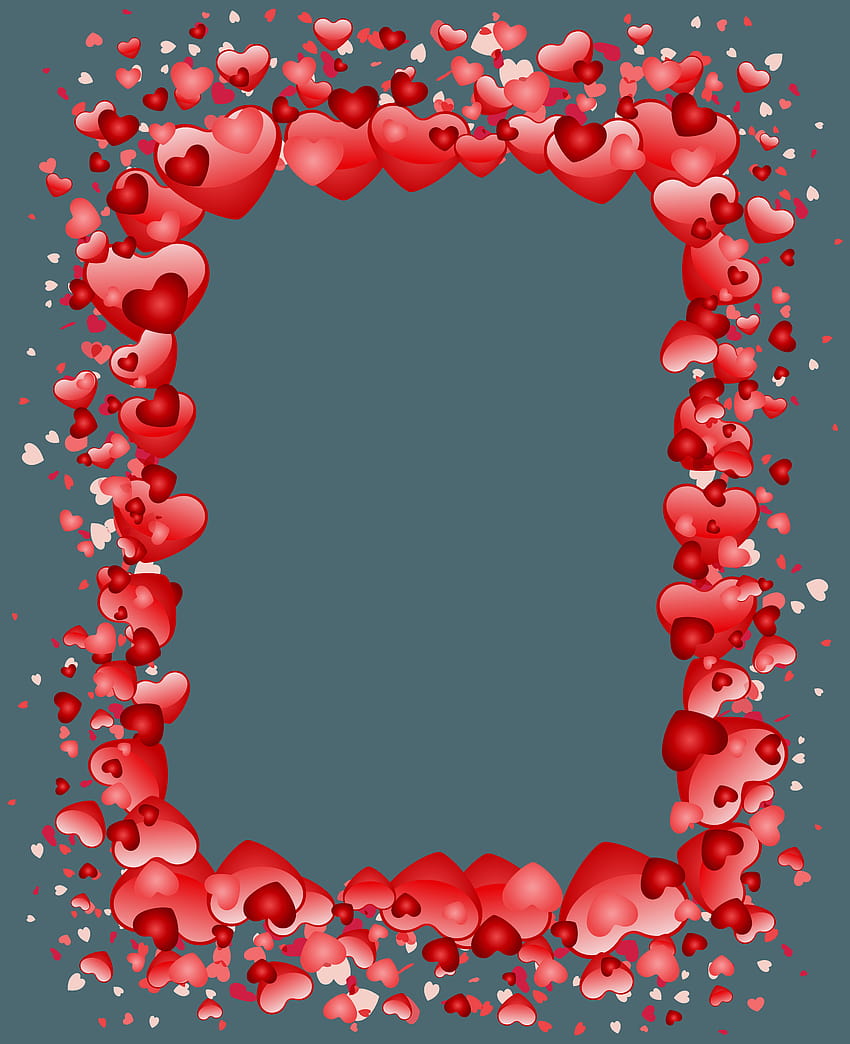 Día de San Valentín Corazones Frontera PNG transparente Clip Art, fronteras del día de San Valentín fondo de pantalla del teléfono