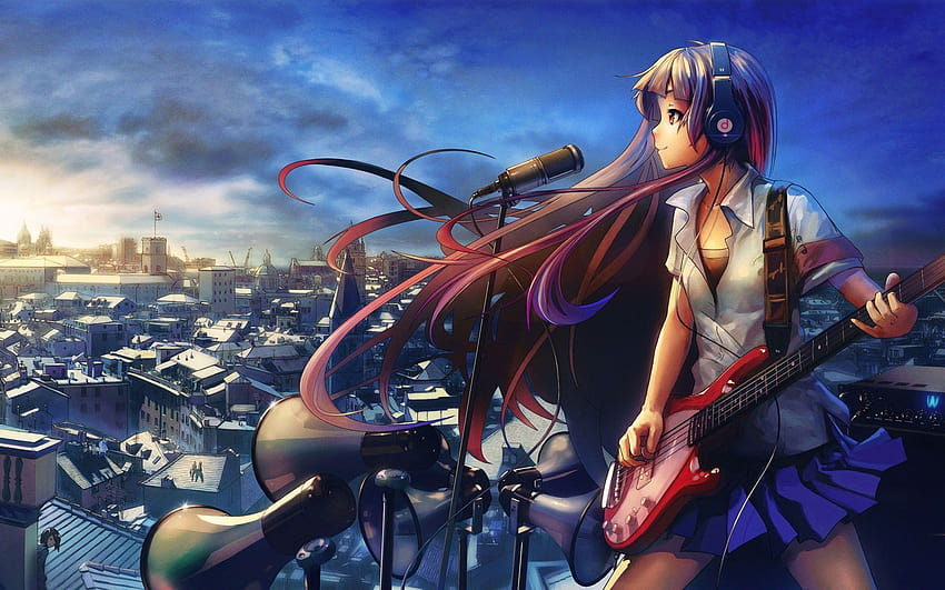 Anime Girls With Guitar in, anime guitar girl pc HD wallpaper