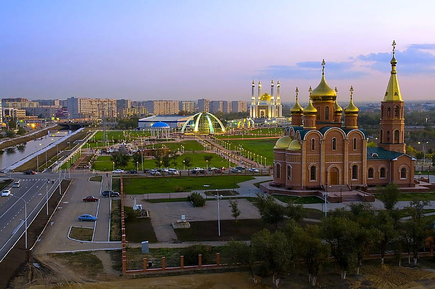 카자흐스탄 사원 도시 HD 월페이퍼