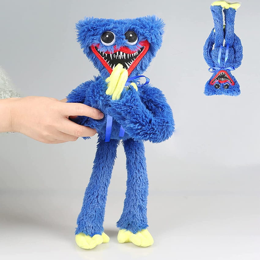 aioco Huggy Wuggy Plush Doll, Poppy Playtime Huggy Wuggy Plush Toy, Blue Monster Horror Plush Monster Toy, Realistic Blue Sausage Monster Horror Christmas Stuffed Doll Gifts Tapeta na telefon HD