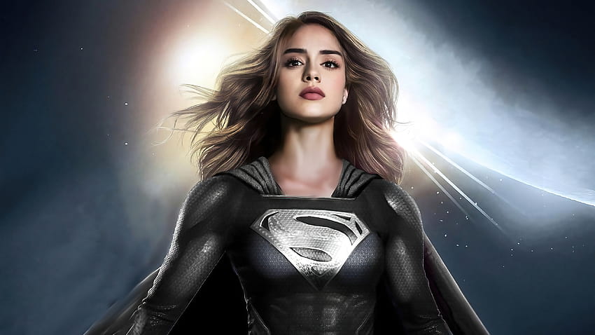 Sasha Calle Supergirl Fan Art Schwarzer Anzug, Superhelden, Hintergründe und HD-Hintergrundbild