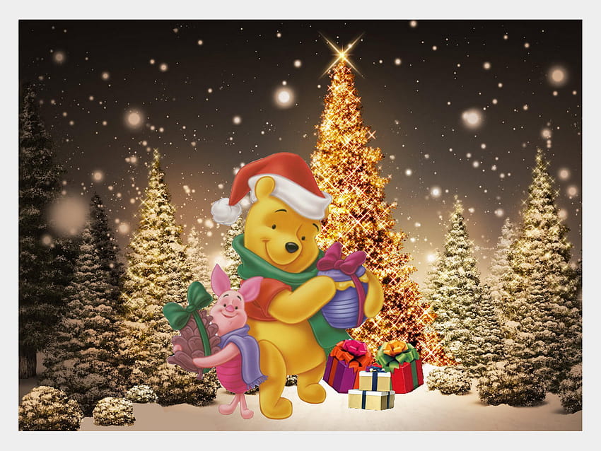 Cartoon Winnie The Pooh And Friends Winter Christmas Tree Wallpaper Hd  1920x1200  Wallpapers13com