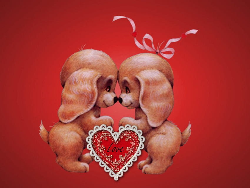 Puppy Valentines Day posted by John Sellers, valentines day puppy computer HD wallpaper