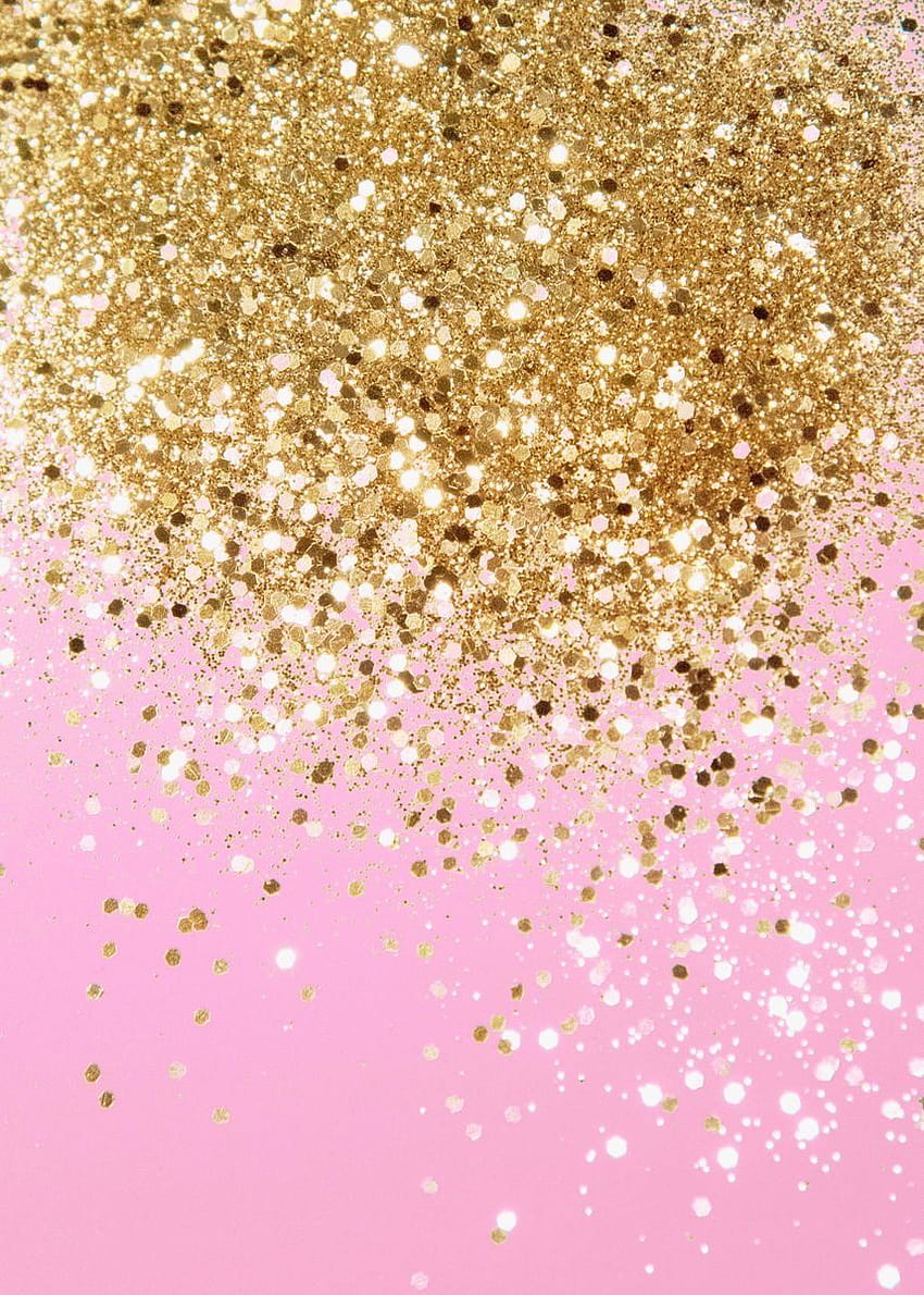 Plakat Gold Pink Glitter 1' autorstwa Anita's & Bella's Art, brokat w kolorze złotym i różowym Tapeta na telefon HD