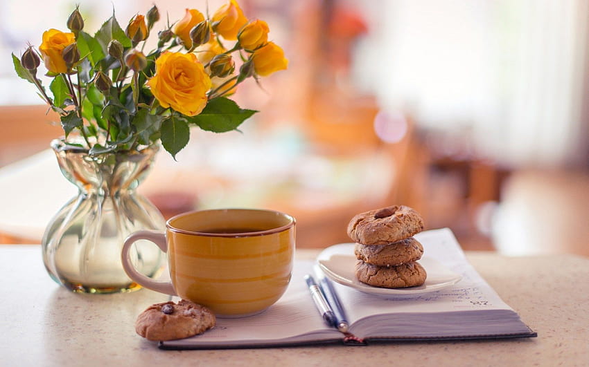 Cup Of Tea with Biscuits Backgrounds HD wallpaper Pxfuel