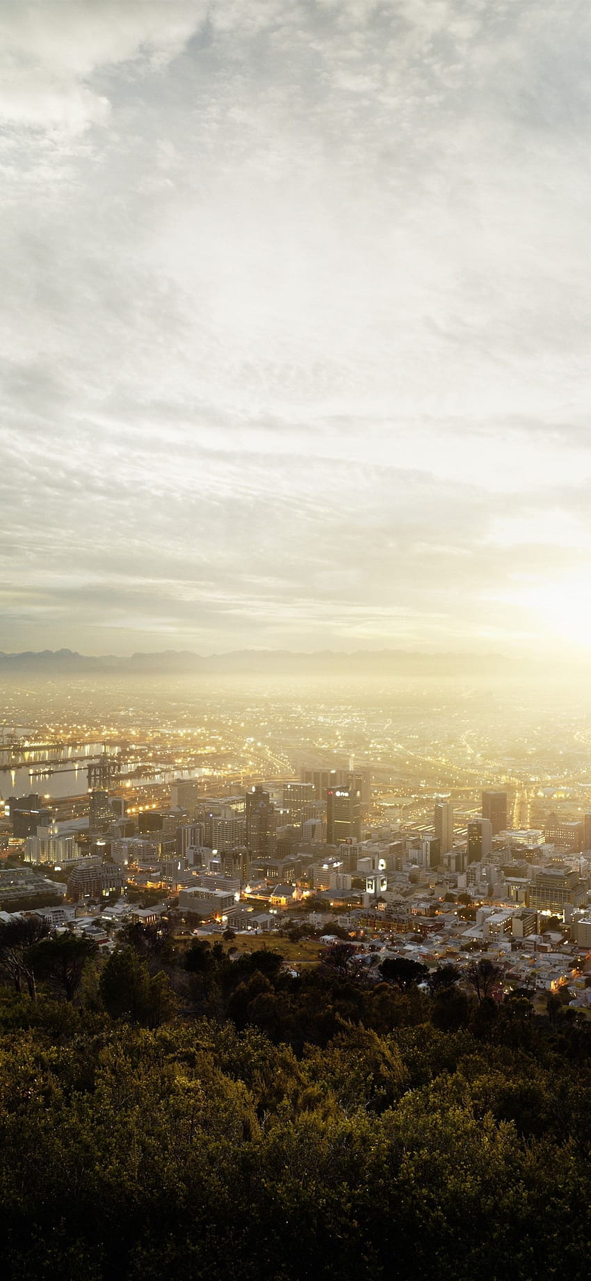 Kapstadt, Südafrika, Stadt, Draufsicht, Nebel, Morgen, Sonnenaufgang, Kapstadt iphone HD-Handy-Hintergrundbild