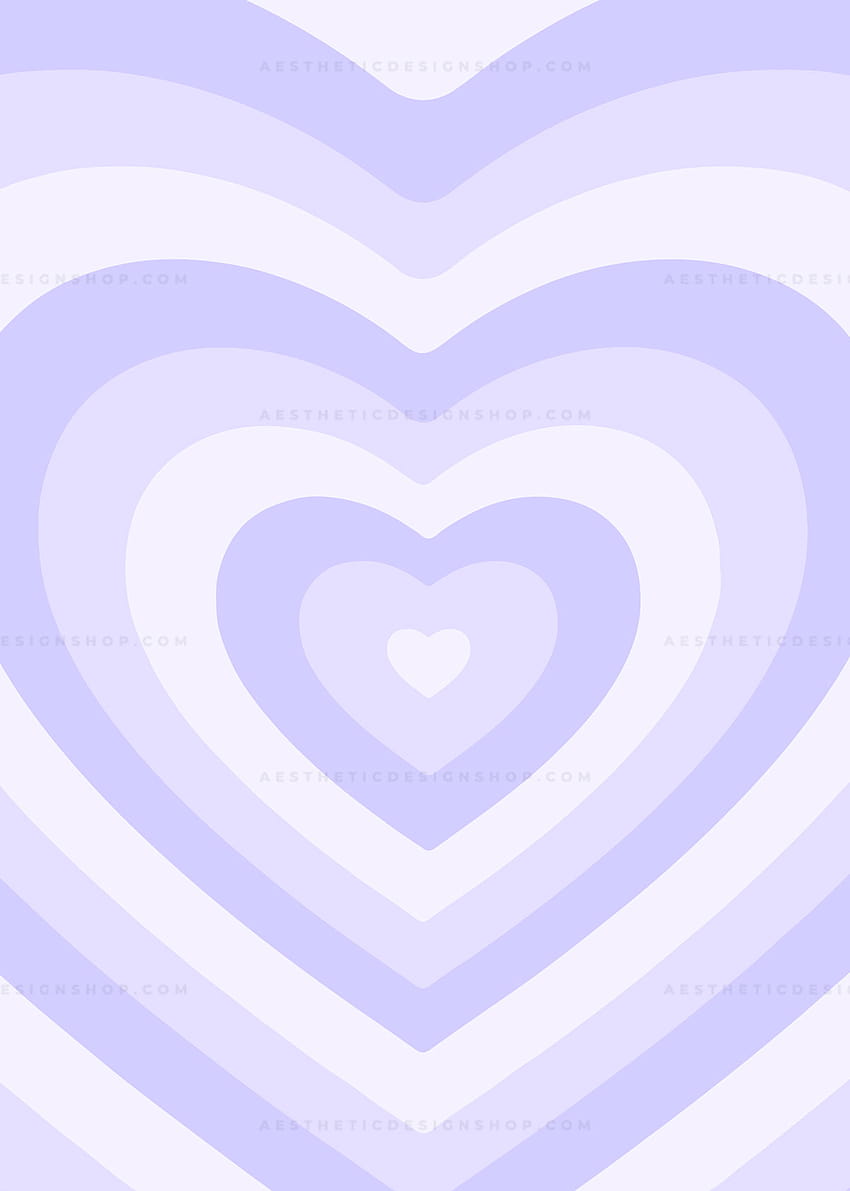 Sfondi cuore estetico viola pastello ⋆ Negozio di design estetico, cuore preppy Sfondo del telefono HD
