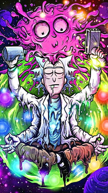 Rick and Morty Trippy on Dog iPhone Wallpapers Free Download