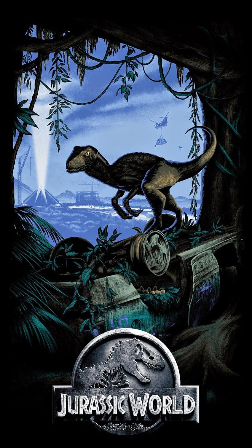 Dinosaurus Dunia Jurassic, telepon dunia jurassic wallpaper ponsel HD